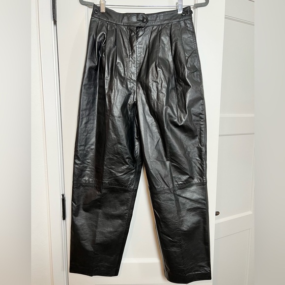 Vintage West Bay Leather Pants (Vintage size 12 / modern size 4) - Picture 1 of 3